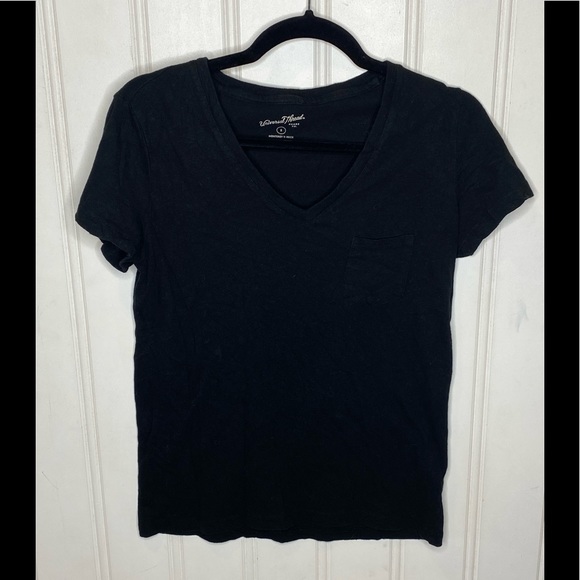 Universal Thread Tops - Universal thread, size small, black, 100% cotton, V neck